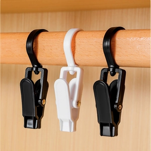 Multi-purpose Rotatable Swivel Hook Clips Plastic Strong Spring Laundry Drying Socks Hat Organizer For Closet Storage