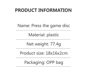 Información técnica detallada del disco de juego de plástico tipo fidget spinner toy