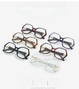 Detailed view of stylish TR90 polygon glasses frames in multiple color options and finishes