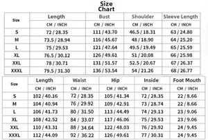 Guide des tailles détaillé pour ensemble en lin homme avec mesures du haut et du pantalon