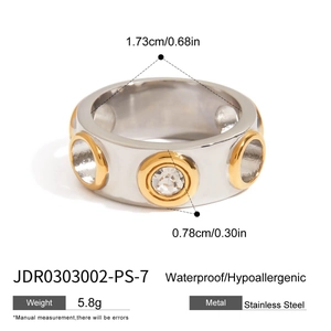 Macro detail of star pattern ring with crystal inlay and 0.78cm width dimension