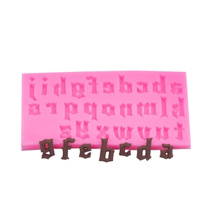 Gothic lowercase letter silicone mold for chocolate and fondant cake decoration