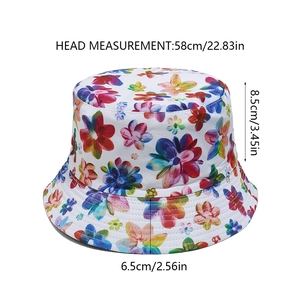 Sonnenhut mit Blumenmuster, Kopfumfang 58 cm und Krempenbreite 6,5 cm Spezifikationen