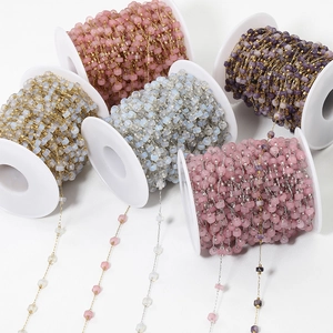 Bohemian copper bead chains in five vibrant colors on spools for DIY jewelry making