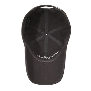 Deep brown 100% cotton baseball cap showing interior stitch reinforcement and metal buckle