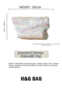 Detaillierte Größenangaben für Schmetterling-Jacquard-Kosmetiktasche mit Baumwollfutter