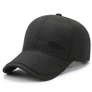 Classic black men's baseball cap with RZG embossed logo and star for outdoor sports
