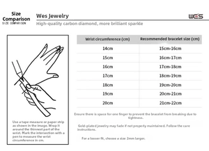 Guida alle taglie dettagliata per bracciale in argento S925 moissanite e istruzioni misura