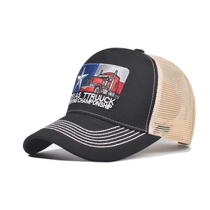 Trucker Hat Cotton Mesh Baseball Cap Vintage Texas Truck Embroidery Adjustable Snapback Outdoor Sun Hat For Men Women
