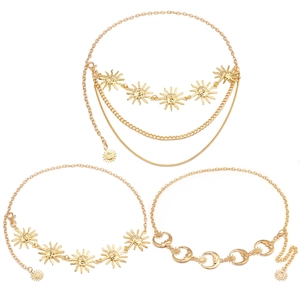 Bohemian Metal Waist Chain Belt Multilayer Sun Moon Star Smiley Face Charms Body Jewelry For Women Adjustable
