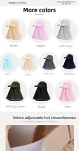 Detail of adjustable velcro strap and color options for sun protection outdoor hats