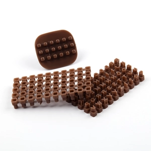 Alphabet and number biscuit stamp set with brown food-grade plastic handles for baking