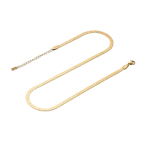 Elegant gold snake chain necklace with lobster clasp and adjustable extension link