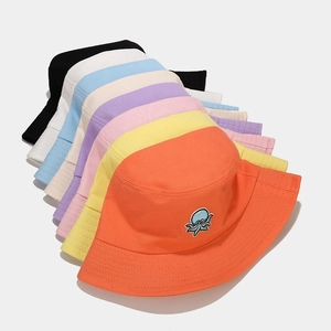 Chapeaux bob en toile brodés pieuvre mignonne en plusieurs couleurs pour adultes