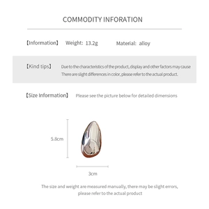 Detailed view of silver irregular oval brooch showing dimensions 5.8cm by 3cm and weight
