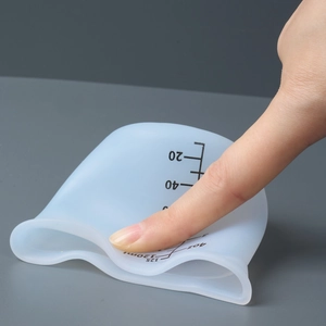 Vaso medidor de silicona flexible con marcas de ml y oz para manualidades de resina