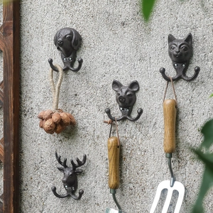 Wandhaken Aus Gusseisen Tierkopf Retro Robust Doppel Deko Aufhänger Für Eingang Garten Haus Deko Vintage Stil