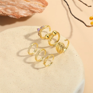 Vintage Antique Copper Zirconia Open Adjustable Ring Fashion Water Drop Shape Finger Ring For Women Daily Jewelry Gift
