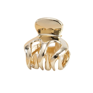 Elegant gold metal hair claw clip with a polished finish for minimalist hair styling