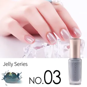 Translucent jelly nail polish in muted mauve purple shade NO.03 for professional manicure