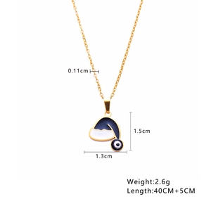 Detailed size specifications for Christmas hat pendant necklace with blue enamel finish
