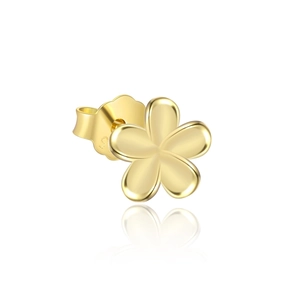 Eleganti orecchini a lobo a fiore cavo in argento sterling 925 finitura dorata