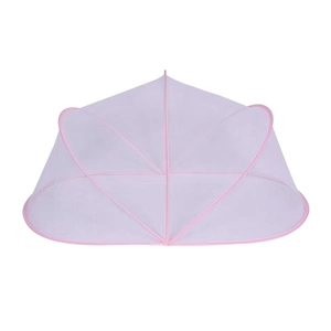 Zanzariera pieghevole per neonati rosa con design a cupola in rete traspirante