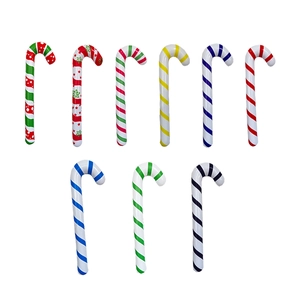 Inflatable Christmas candy canes in multiple colors and patterns for party decorations