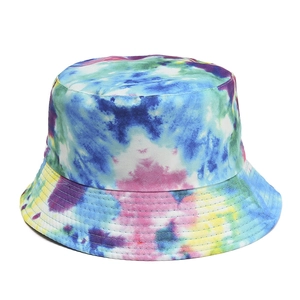 Bunter Batik-Anglerhut mit Sonnenschutz und wendbarem Graffiti-Print-Design