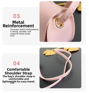 Detail of pink floral bag showing hardware reinforcement and comfortable leather strap