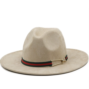 Cappello Fedora A Tesa Larga In Finta Pelle Scamosciata Stile Western Cowboy Cinturino Fibbia In Metallo Protezione Solare Retro