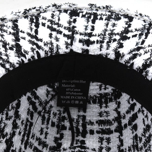 British style houndstooth fedora hat with internal sweatband and quality labels