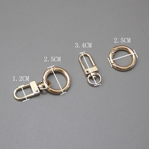 Light gold metal spring O-rings and swivel lobster clasps hardware set for DIY bags