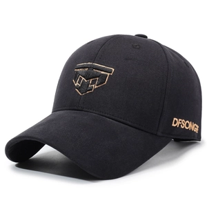 Casquette de baseball en coton noir classique avec broderie géométrique élégante