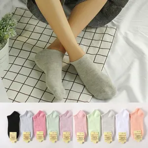 Women's low cut cotton boat socks in ten diverse solid colors for invisible summer wear
