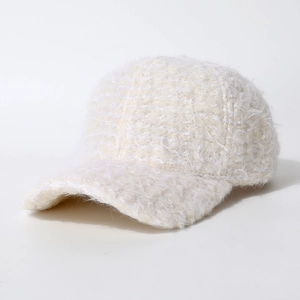 Casquette De Baseball En Peluche Fausse Fourrure Chaude Hiver Automne Extérieur Chapeau Langue De Canard Chic Femme
