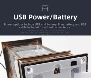 Detailed view of vintage lantern base showing dual battery and USB power connection ports