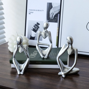 Abstract Thinker Statue Modern Resin Figurine Desktop Art Sculpture Home Office Bookshelf Minimalist Decor Gift