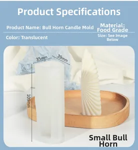 Macro view of bull horn silicone mold dimensions and food grade material texture