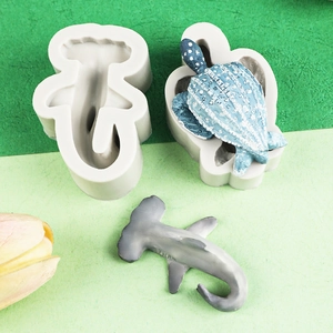 Stampi in silicone per tartarughe e squali martello per torte DIY e artigianato in resina