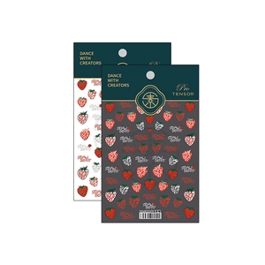 3D strawberry nail art stickers TS-1546 with realistic fruit and text designs