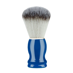 Klassieke scheerkwast met blauwe hars handgreep en zachte synthetische vezelharen