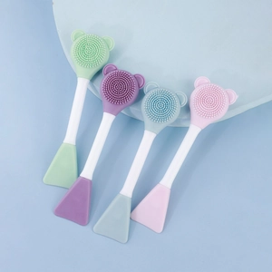 Double Headed Silicone Face Mask Brush Soft Facial Cleansing Scraper Manual Pore Deep Cleaning Massage Skin Care Tool