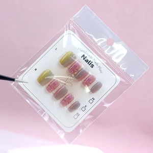 Colorful gradient fireworks cat-eye press-on nails set with 10 handmade nail pieces