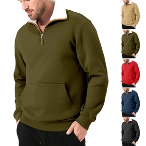 Felpa uomo retrò con mezza zip e tasca a marsupio disponibile in cinque colori diversi