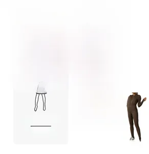 Détail de la combinaison de yoga côtelée marron foncé avec fermeture éclair et tissu extensible