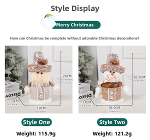 Confronto dettagliato di dimensioni e peso per decorazioni natalizie con Babbo Natale