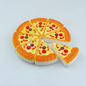 Funny 7-piece realistic pizza slice toys made of soft material for stress relief