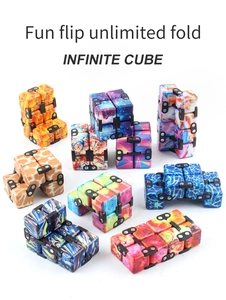 Detail of colorful infinite cubes showing starry sky and lava patterns for stress relief