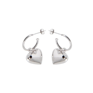 Minimalistische S925 Silber Herz Ohrhänger mit poliertem Finish und elegantem Design